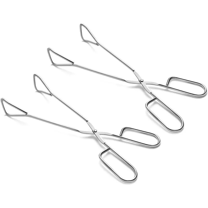 11-inch-heavy-duty-stainless-steel-kitchen-tongs-comfortable-ergonomic-grip-scis 11-Inch Heavy Duty Stainless Steel Kitchen Tongs - Comfortable Ergonomic Grip, Scissor Design, Heat Resistant for BBQ and Cooking, Set of 2