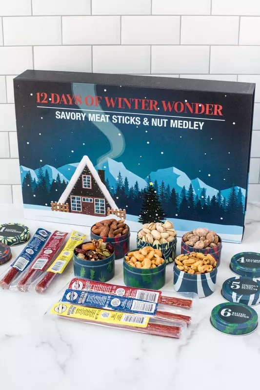 12-days-winter-wonder-savory-meat-sticks-nut-medley-advent-calendar-gourmet-holi 12 Days of Winter Wonder – Savory Meat Sticks & Nut Medley Advent Calendar – Gourmet Holiday Gift Box