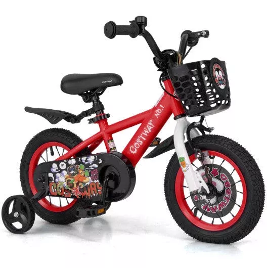 12-inch-kids-bike-adjustable-with-storage-basket-double-brake 12 Inch Kids Bike Adjustable with Storage Basket and Double Brake for