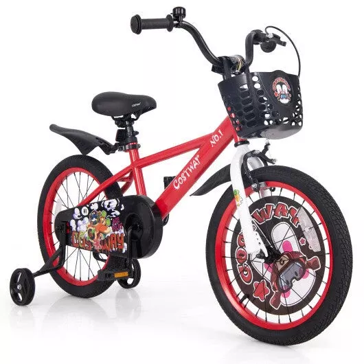 18-inch-kids-bike-adjustable-with-storage-basket-double-brake 18 Inch Kids Bike Adjustable with Storage Basket and Double Brake for