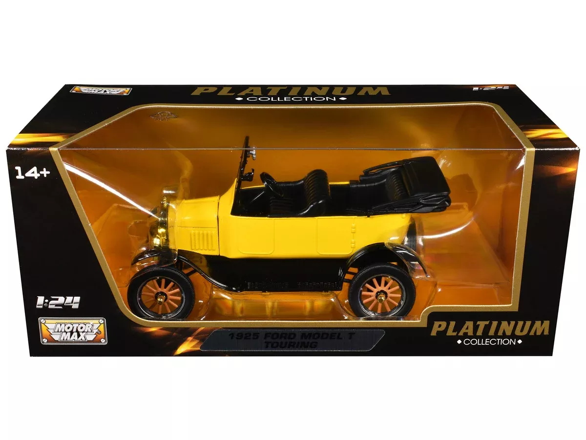 1925-ford-model-t-touring-yellow-platinum-collection-series-1-24-die 1925 Ford Model T Touring Yellow "Platinum Collection" Series 1/24 Die
