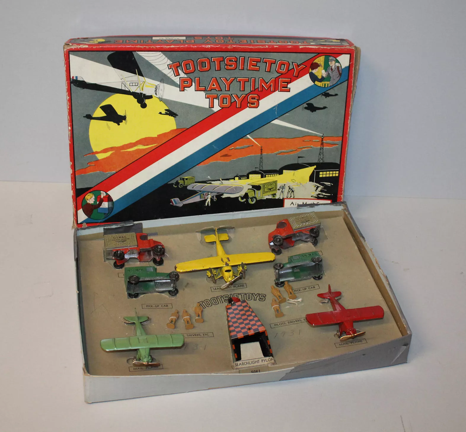 1930s-toy-tootsietoy-air-mail-set-no-5041-in-original-box-bargain-john-s-antique 1930s Toy Tootsietoy Air-Mail Set No. 5041 in the original box - Bargain John's Antiques
