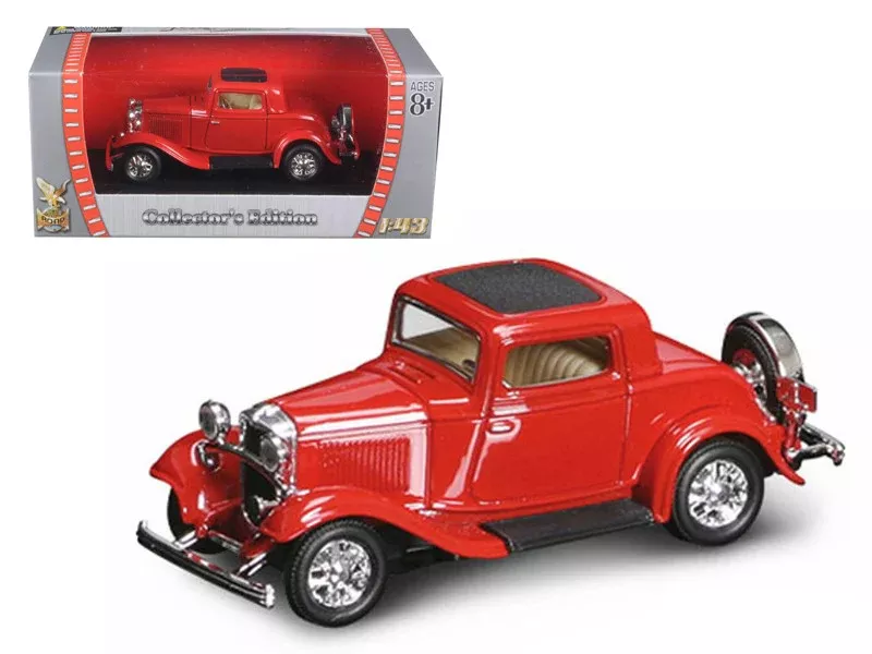 1932-ford-3-window-coupe-red-1-43-diecast-model-car-by-road-signature 1932 Ford 3-Window Coupe Red 1/43 Diecast Model Car by Road Signature