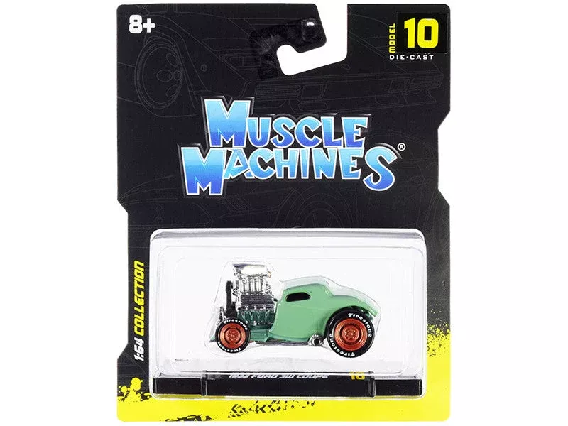 1933-ford-3w-coupe-light-green-1-64-diecast-model-car-by-muscle-machin 1933 Ford 3W Coupe Light Green 1/64 Diecast Model Car by Muscle Machin