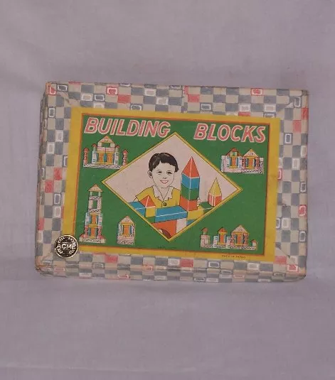 1940-s-circa-child-s-toy-wooden-building-blocks-acme-japan-made-bargain-john-s-a 1940's Circa Child's Toy Wooden Building Blocks - Acme Japan Made - Bargain John's Antiques