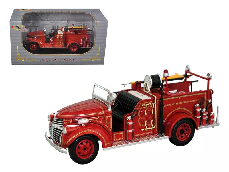 1941-gmc-fire-engine-truck-red-1-32-diecast-model-by-signature-models 1941 GMC Fire Engine Truck Red 1/32 Diecast Model by Signature Models