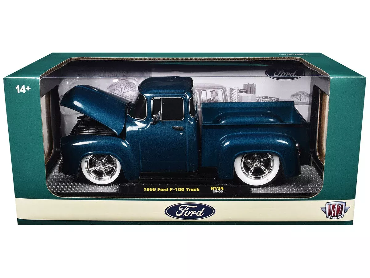 1956-ford-f-100-pickup-truck-blue-metallic-limited-edition-to-6650-pie 1956 Ford F-100 Pickup Truck Blue Metallic Limited Edition to 6650 pie
