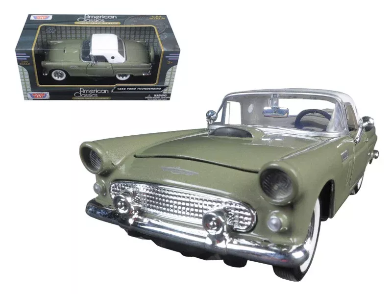 1956-ford-thunderbird-soft-top-green-1-24-diecast-car-model-by-motorma 1956 Ford Thunderbird Soft Top Green 1/24 Diecast Car Model by Motorma