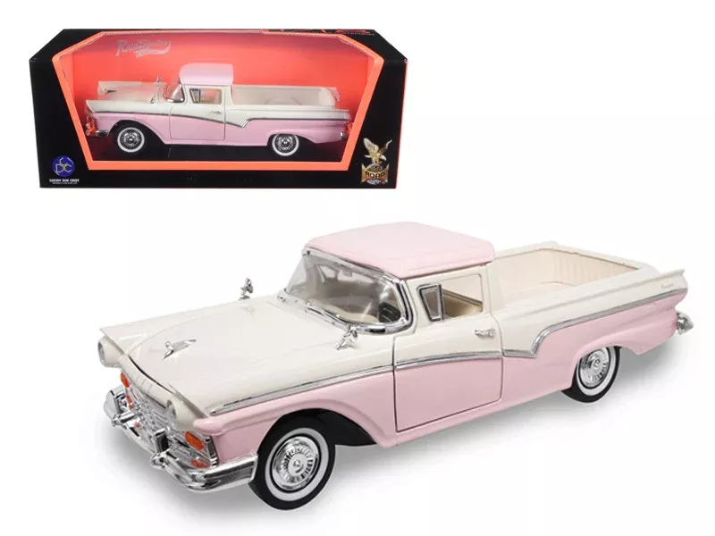 1957-ford-ranchero-pickup-truck-pink-1-18-diecast-model-by-road-signat 1957 Ford Ranchero Pickup Truck Pink 1/18 Diecast Model by Road Signat
