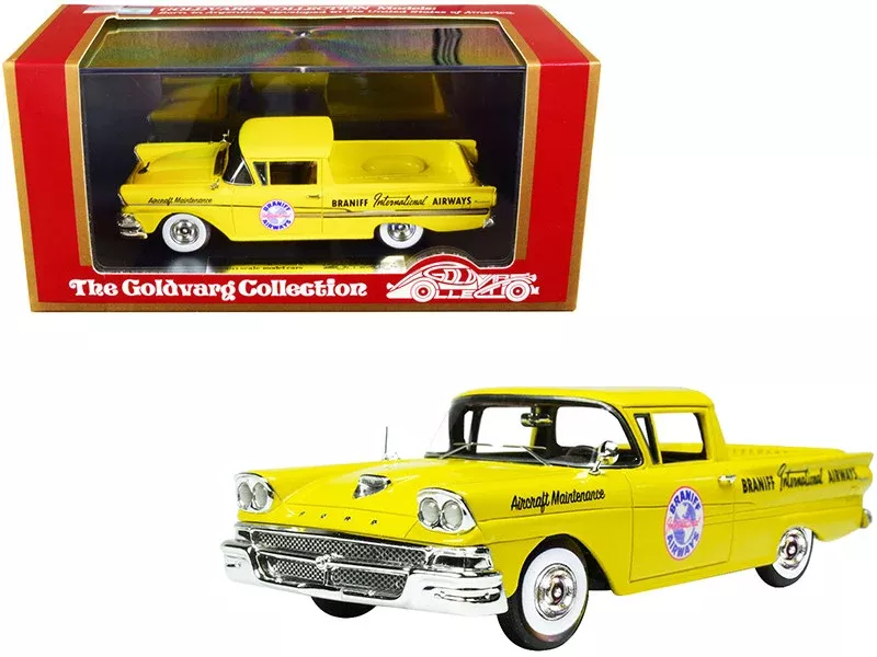 1958-ford-ranchero-aircraft-maintenance-car-yellow-braniff-internatio 1958 Ford Ranchero Aircraft Maintenance Car Yellow "Braniff Internatio