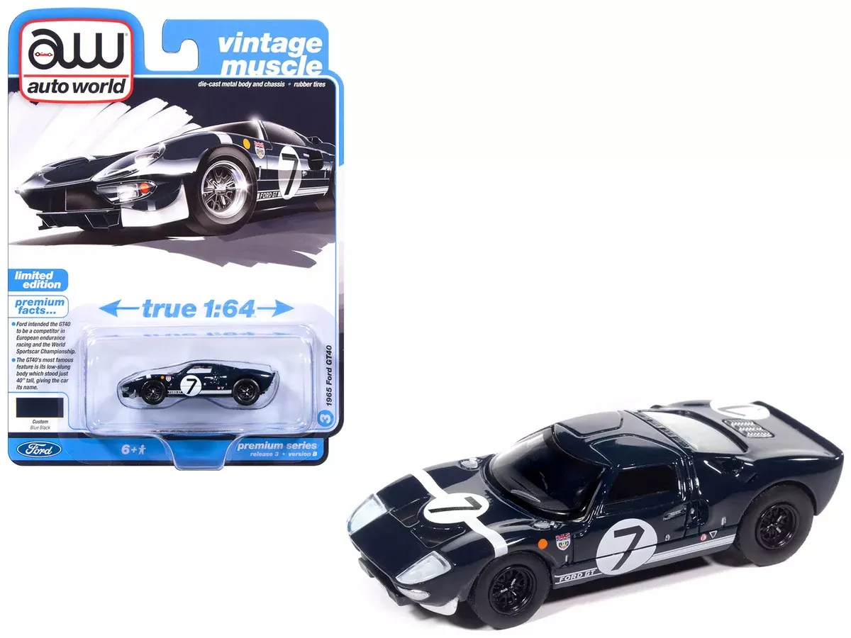 1965-ford-gt40-7-blue-black-with-white-stripes-vintage-muscle-serie 1965 Ford GT40 #7 Blue Black with White Stripes "Vintage Muscle" Serie