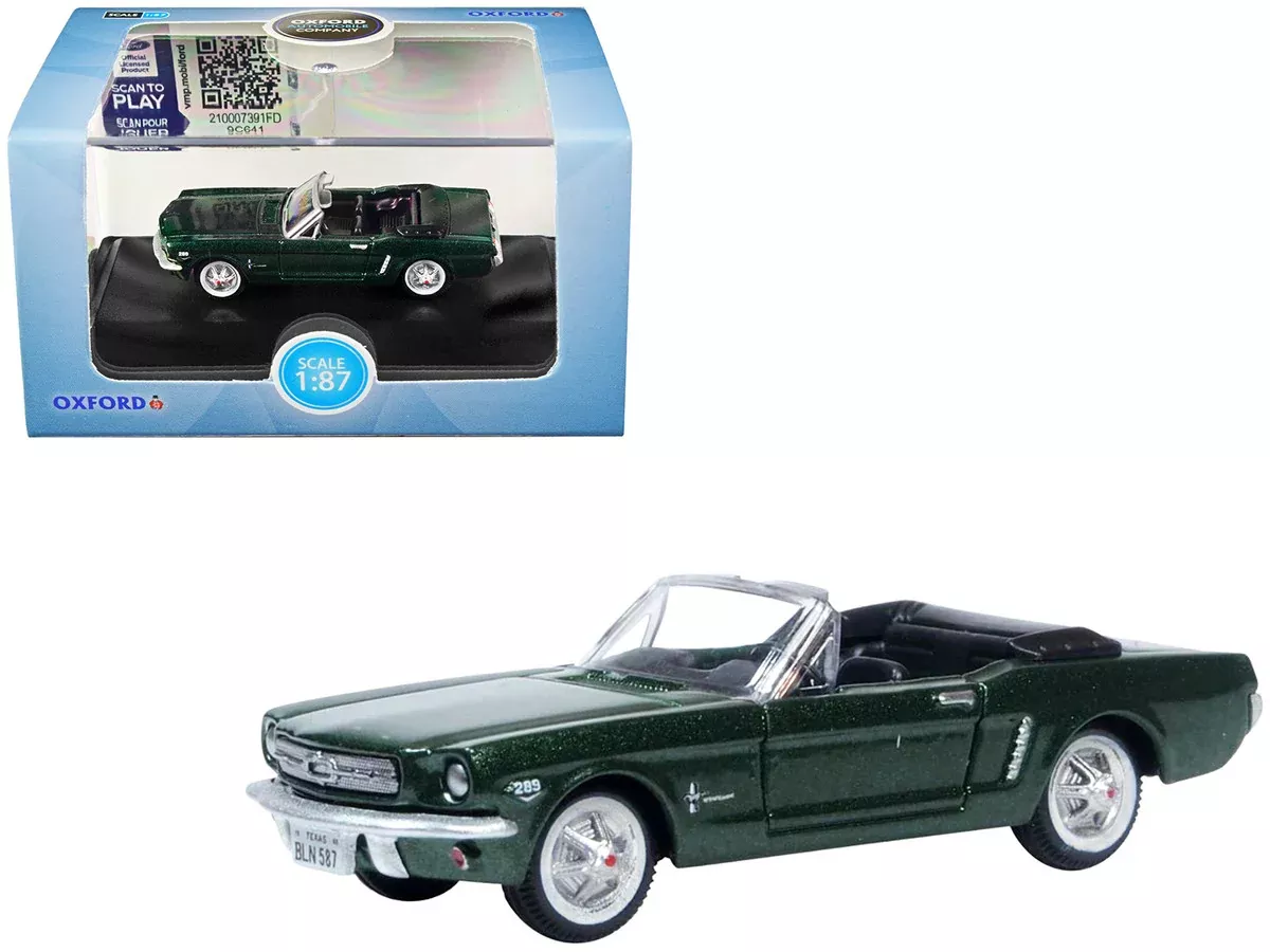 1965-ford-mustang-convertible-ivy-green-metallic-1-87-ho-scale-dieca 1965 Ford Mustang Convertible Ivy Green Metallic 1/87 (HO) Scale Dieca