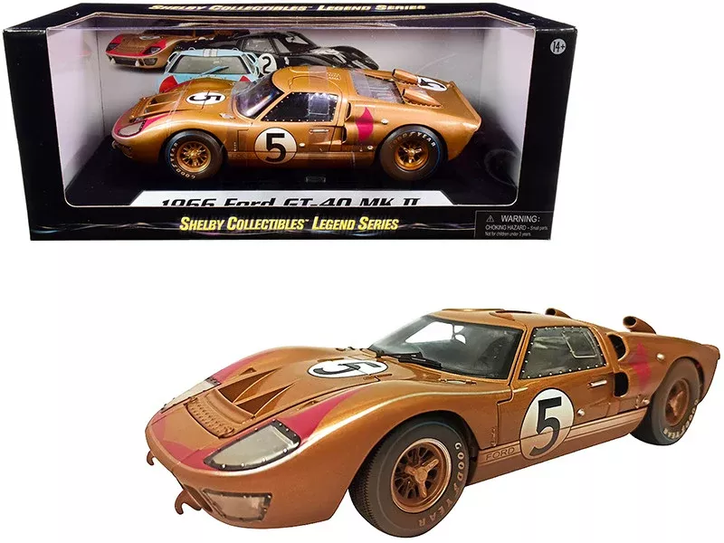 1966-ford-gt-40-mk-ii-5-gold-after-race-dirty-version-1-18-diecast 1966 Ford GT-40 MK II #5 Gold After Race (Dirty Version) 1/18 Diecast