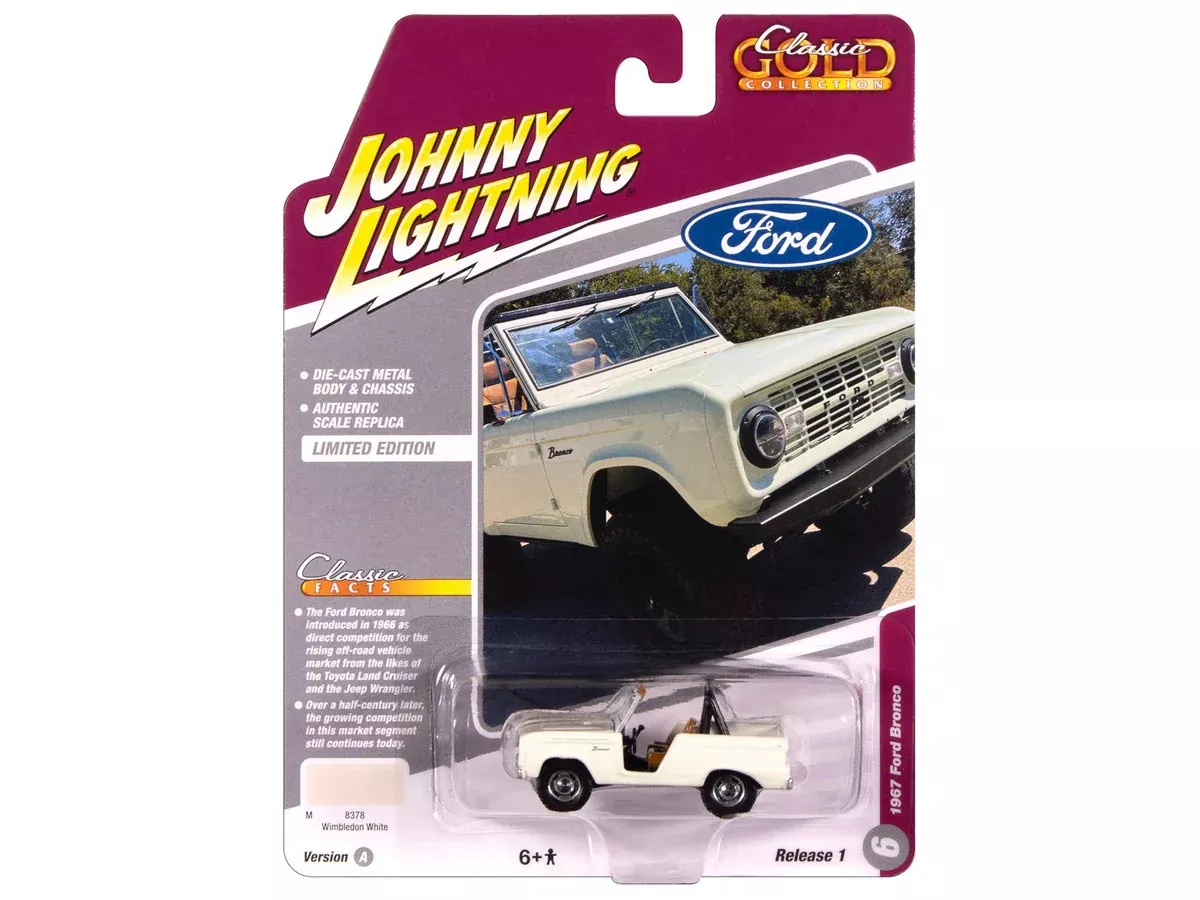 1967-ford-bronco-wimbledon-white-classic-gold-collection-1-64-diecas 1967 Ford Bronco Wimbledon White "Classic Gold Collection" 1/64 Diecas