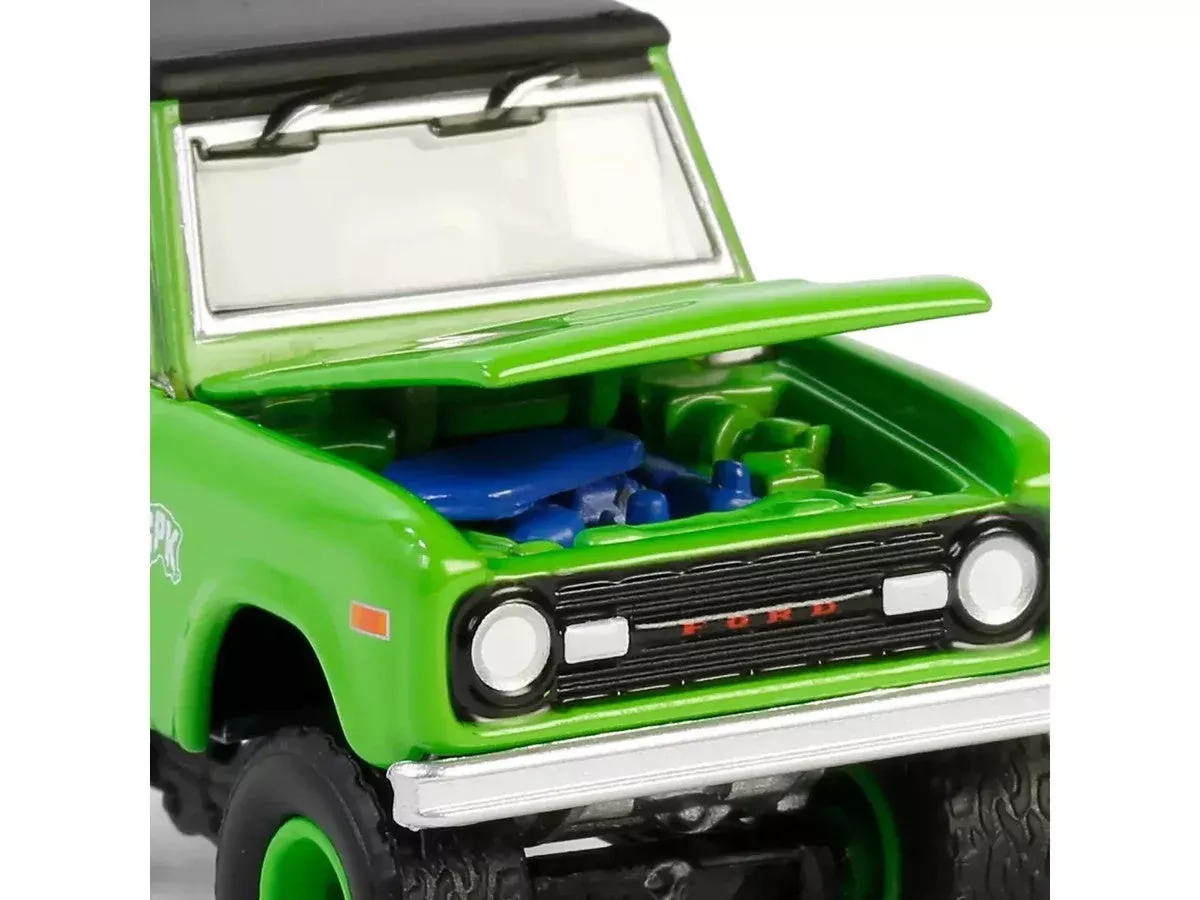 1969-ford-bronco-garbage-pail-kids-super-snotty-green-with-black-to 1969 Ford Bronco "Garbage Pail Kids: Super Snotty" Green with Black To