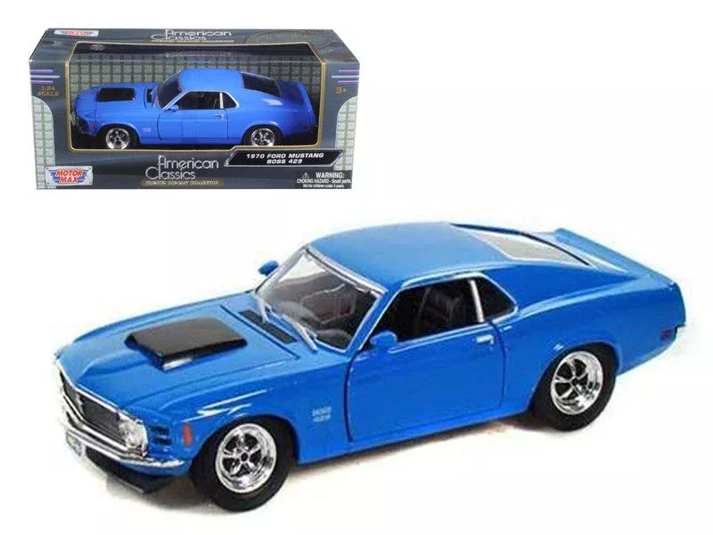 1970-ford-mustang-boss-429-blue-1-24-diecast-model-car-by-motormax 1970 Ford Mustang Boss 429 Blue 1/24 Diecast Model Car by Motormax