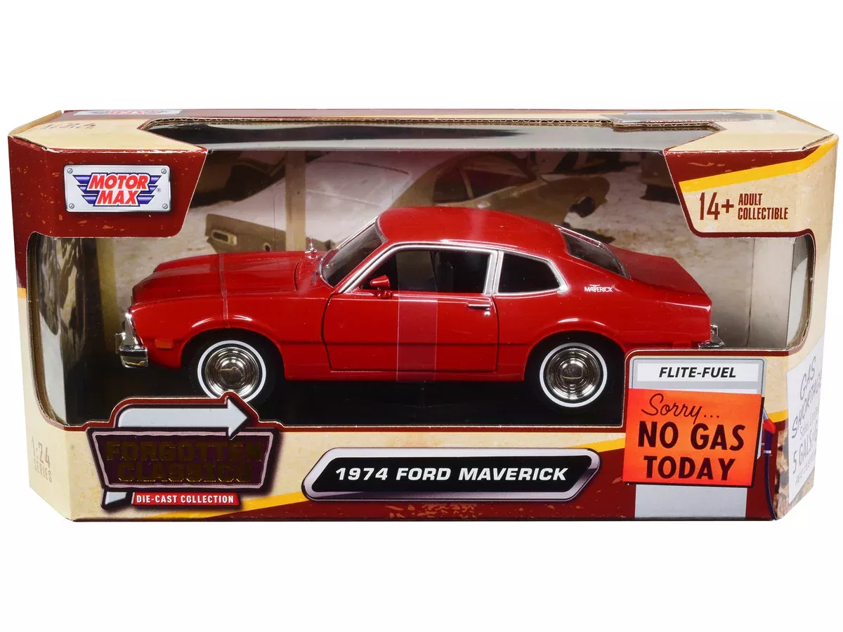1974-ford-maverick-red-forgotten-classics-series-1-24-diecast-model 1974 Ford Maverick Red "Forgotten Classics" Series 1/24 Diecast Model