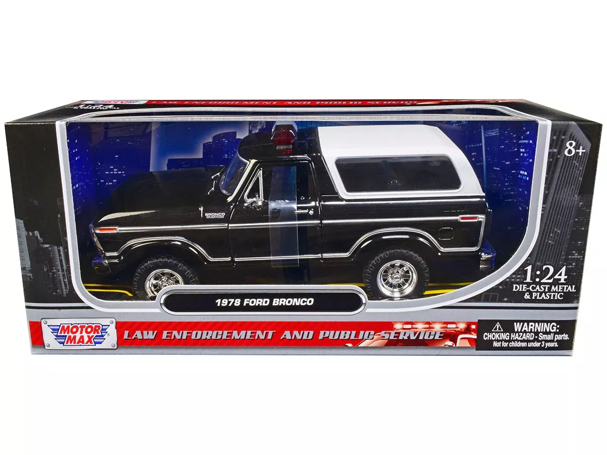 1978-ford-bronco-police-car-unmarked-black-with-white-top-law-enforce 1978 Ford Bronco Police Car Unmarked Black with White Top "Law Enforce