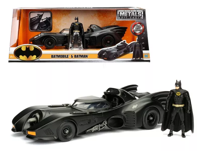 1989-batmobile-with-diecast-batman-figure-1-24-diecast-model-car-by-ja 1989 Batmobile with Diecast Batman Figure 1/24 Diecast Model Car by Ja