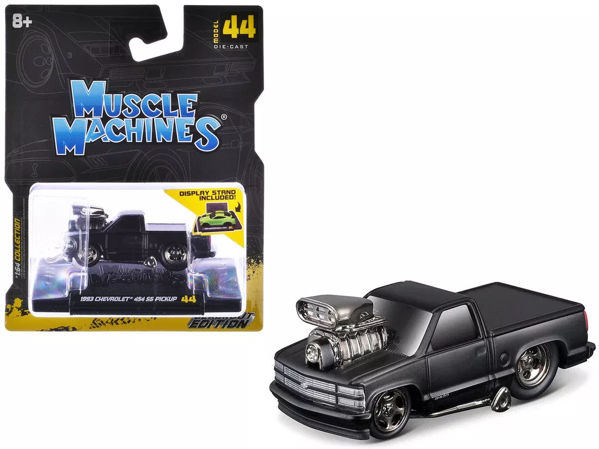 1993-chevrolet-454-ss-pickup-truck-matt-black-blackout-edition-1-64 1993 Chevrolet 454 SS Pickup Truck Matt Black "Blackout Edition" 1/64