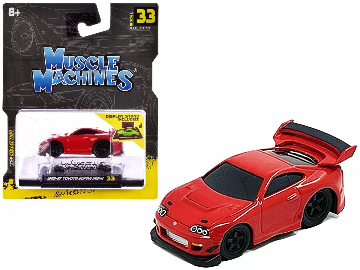 1995-1997-toyota-supra-mk4-red-1-64-diecast-model-car-by-muscle-mach 1995-1997 Toyota Supra (MK4) Red 1/64 Diecast Model Car by Muscle Mach