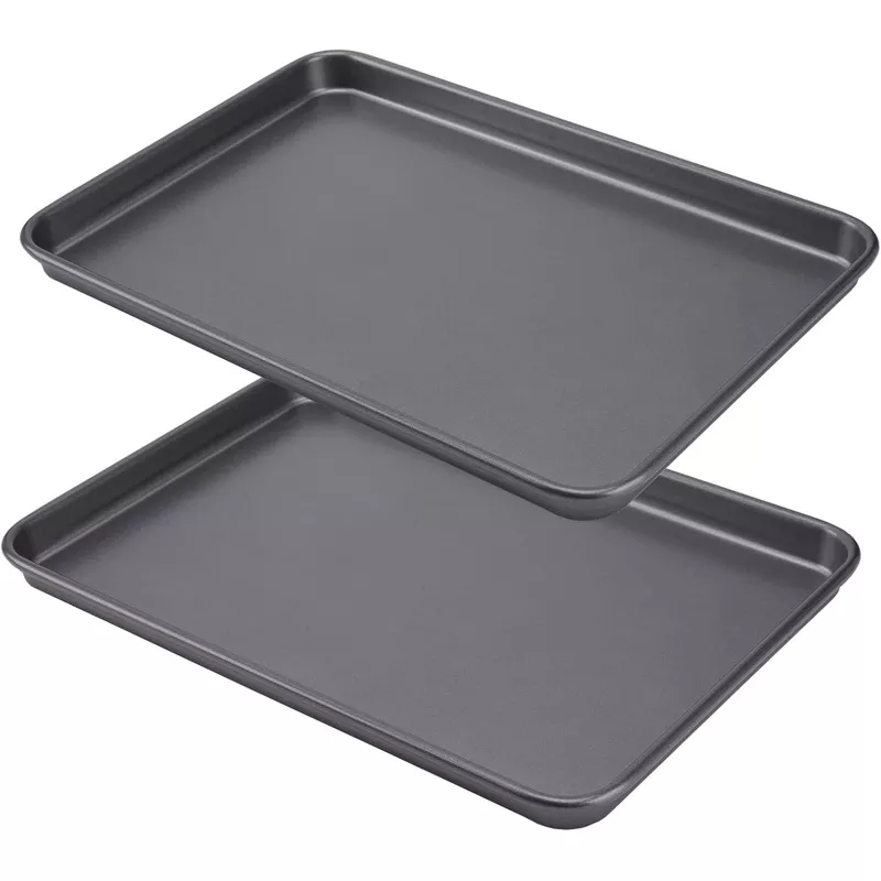 2-cookie-baking-sheet-pan-nonstick-15-55-x10-63inch-inner-14-76x9-84inch-jelly-r 2 Cookie Baking Sheet Pan Nonstick 15.55 x10.63Inch (Inner 14.76x9.84inch) Jelly Roll Tray 2x Thicker Carbon Steel Non -Toxic Bakeware