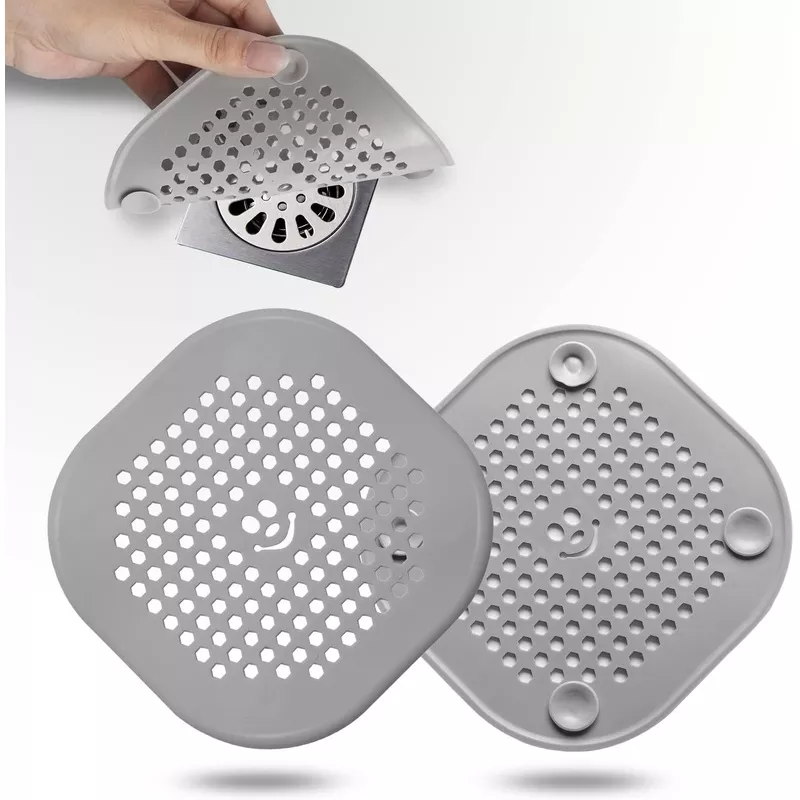 2-pack-drain-hair-catcher-silicone-bathroom-accessories-shower-drain-protector-s 2 Pack Drain Hair Catcher Silicone Bathroom Accessories Shower Drain Protector Sink Drain Strainer Hair Stopper for Shower Kitchen Bathroom Tub Grey