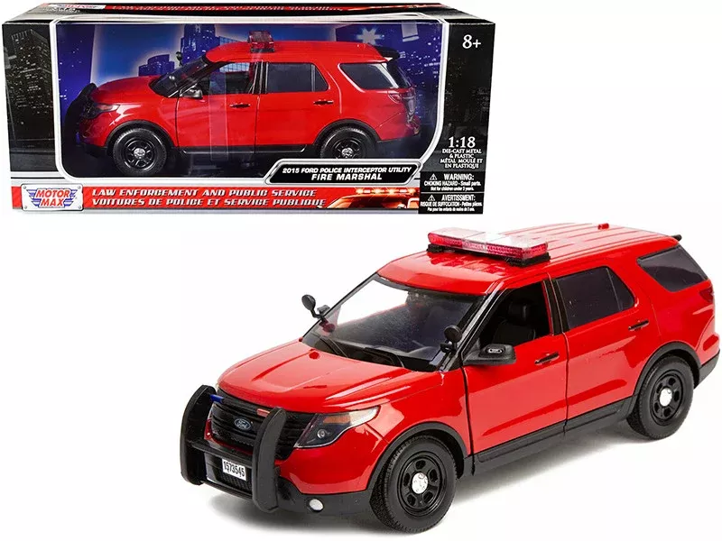 2015-ford-police-interceptor-utility-fire-marshal-plain-red-1-18-die 2015 Ford Police Interceptor Utility "Fire Marshal" Plain Red 1/18 Die