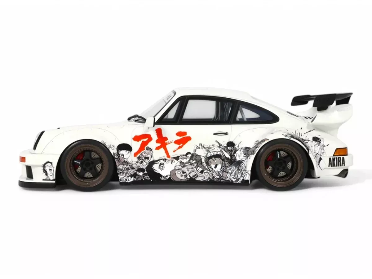 2024-rwb-akira-white-with-graphics-akira-1988-movie-1-18-model-car 2024 RWB Akira White with Graphics "Akira" (1988) Movie 1/18 Model Car