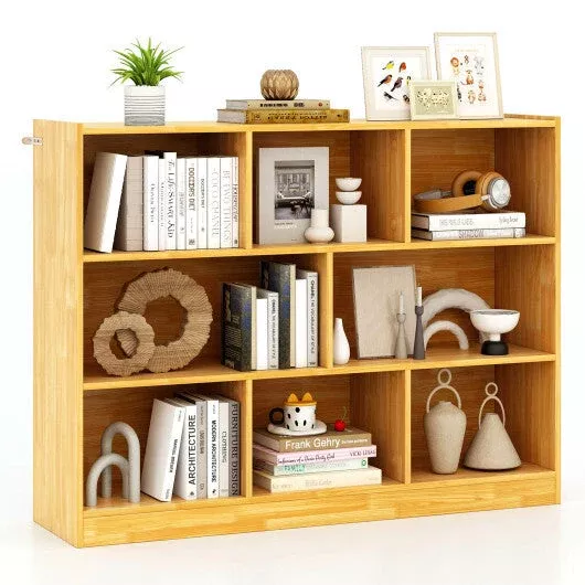 3-tier-open-bookcase-8-cube-floor-standing-storage-shelves-display-cab 3-Tier Open Bookcase 8-Cube Floor Standing Storage Shelves Display Cab