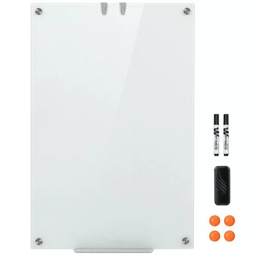 36-x-24-inches-glass-whiteboard-with-eraser-removable-tray 36 x 24 Inches Glass Whiteboard with Eraser and Removable Tray