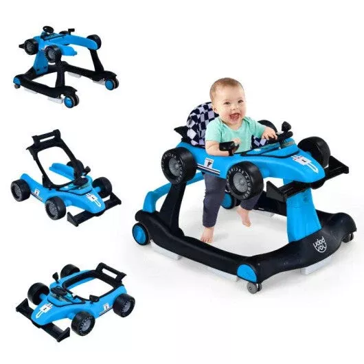 4-in-1-baby-walker-foldable-activity-push-walker-adjustable-height-blu 4-in-1 Baby Walker Foldable Activity Push Walker Adjustable Height Blu
