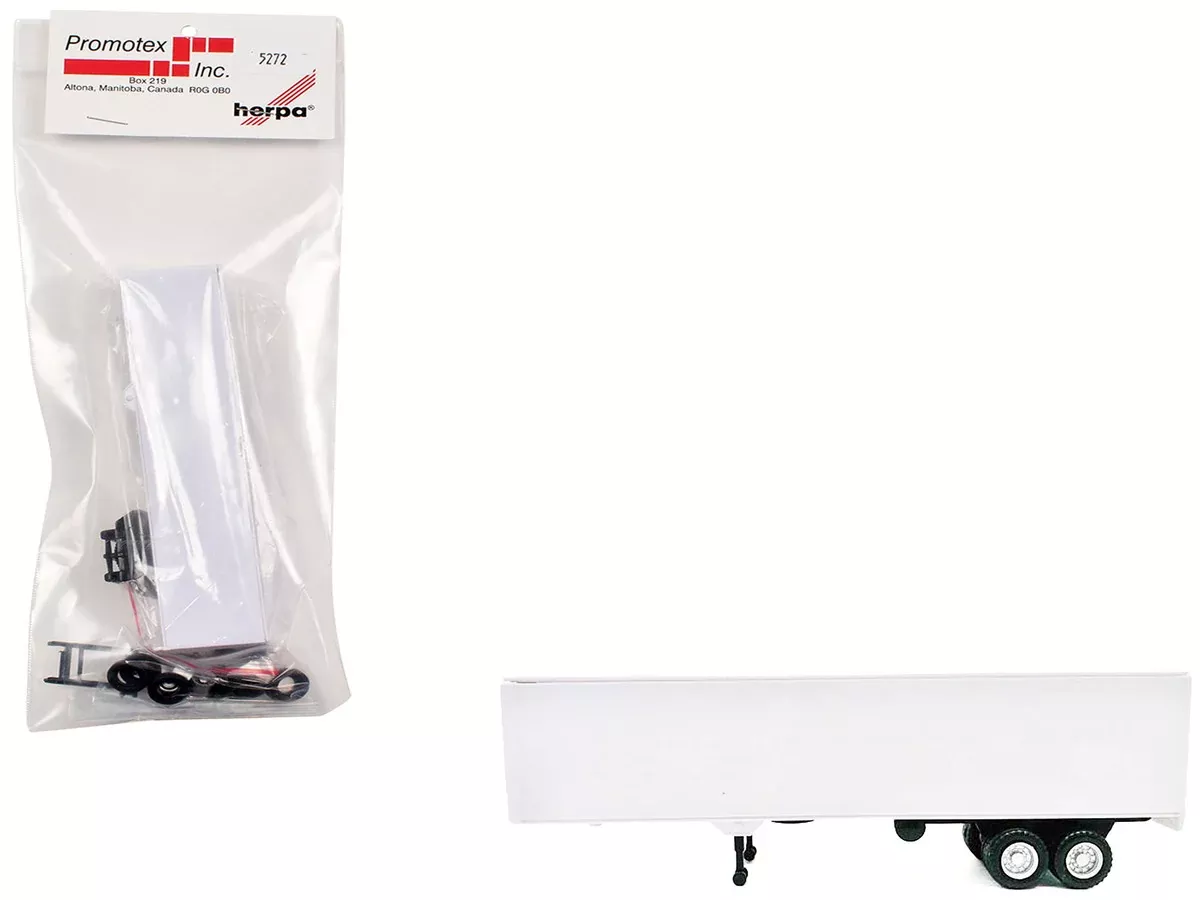 40ft-dry-van-trailer-white-1-87-ho-plastic-model-by-promotex 40ft Dry Van Trailer White 1/87 (HO) Plastic Model by Promotex