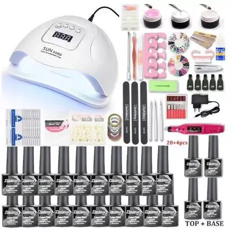 80w-nail-phototherapy-machine-with-nail-gel-polish-unicun 80W Nail Phototherapy Machine with Nail Gel Polish - Unicun