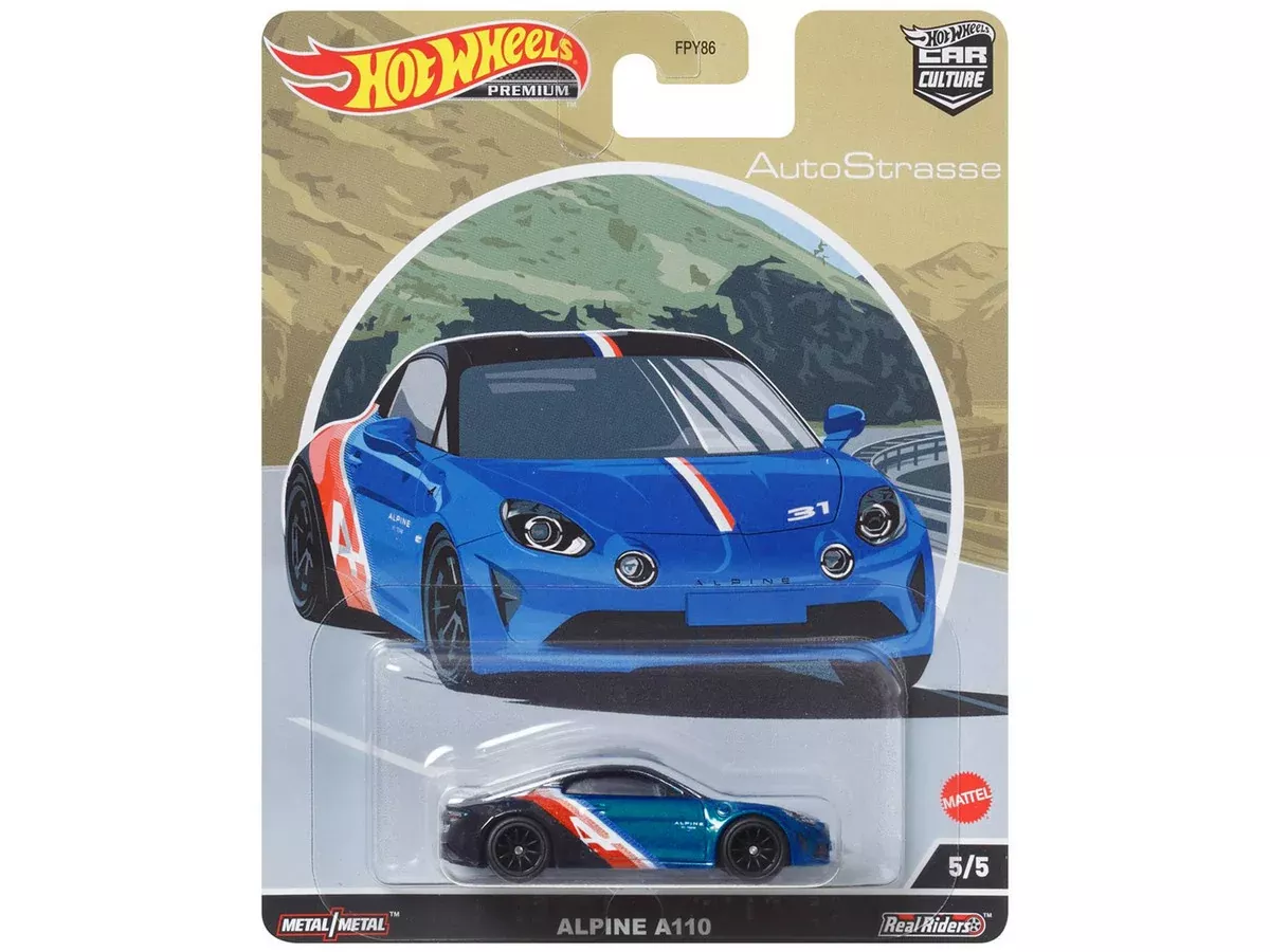 Alpine A110 Blue Metallic and Black with Graphics "Auto Strasse" Serie