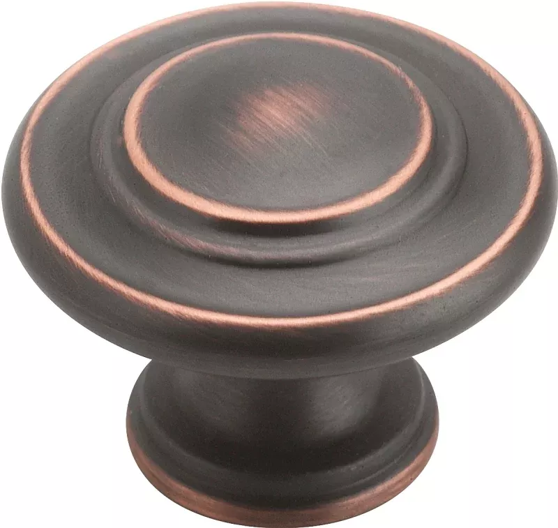 Amerock BP15862ORB Cabinet Knob, 1-5/16 in Projection, Zinc, Oil-Rubbe
