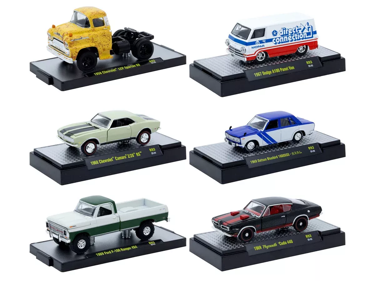 "Auto Meets" Set of 6 Cars IN DISPLAY CASES Release 93 Limited Edition