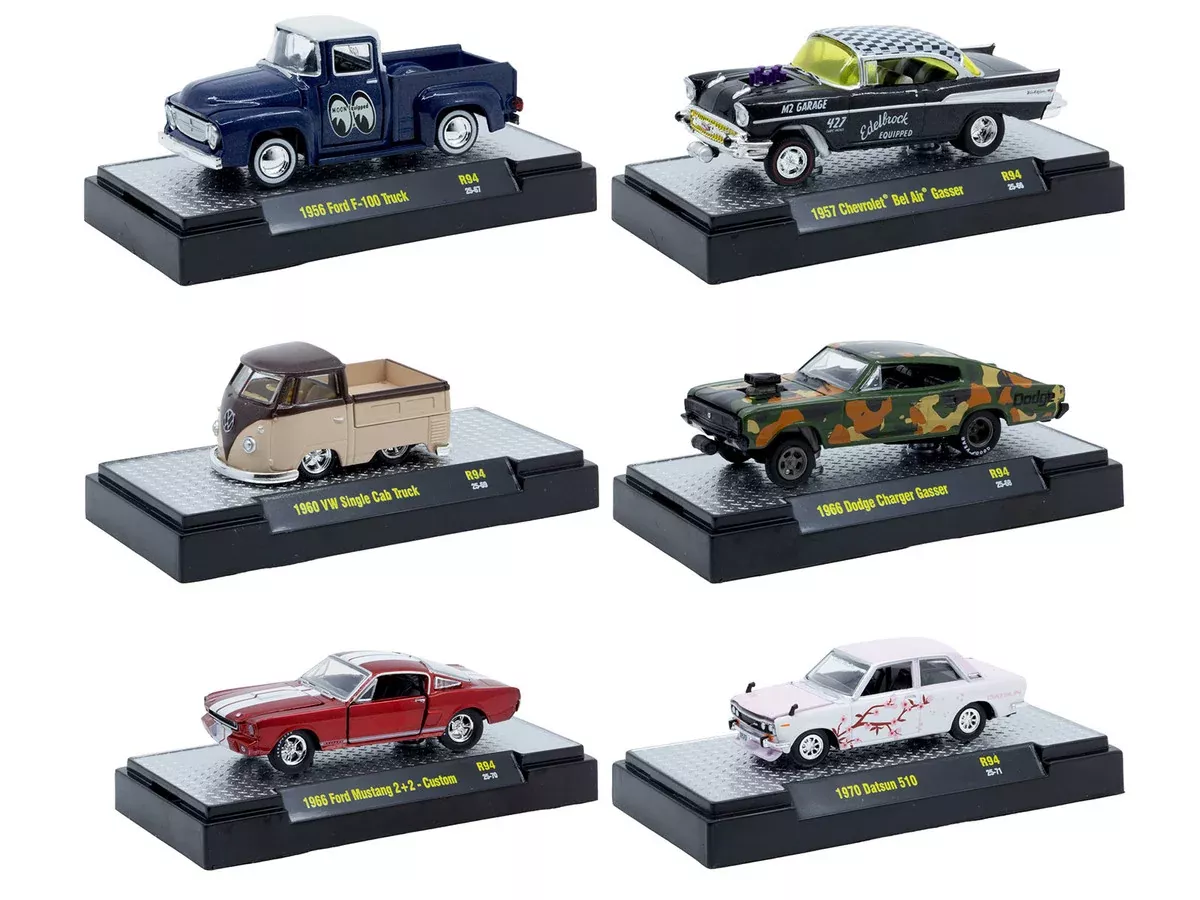 "Auto Meets" Set of 6 Cars IN DISPLAY CASES Release 94 Limited Edition