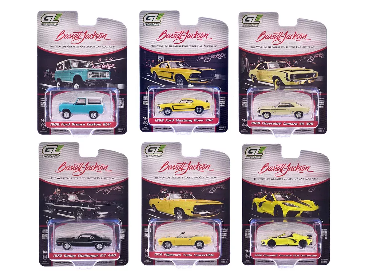 "Barrett-Jackson" Series 15 Set of 6 Cars 1/64 Diecast Model Cars by G