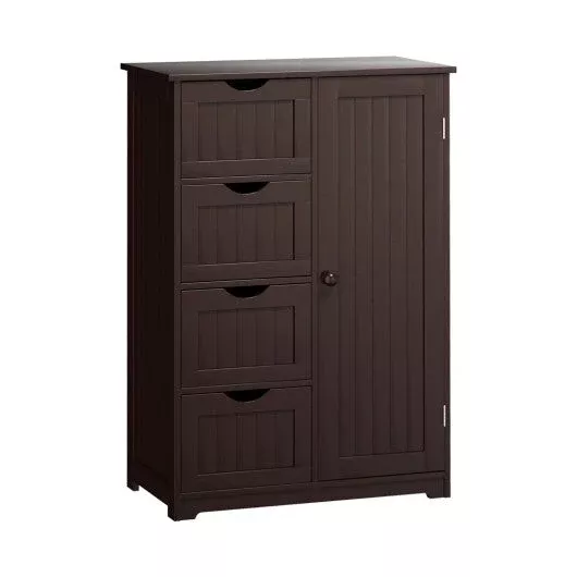 bathroom-storage-wooden-4-drawer-cabinet-cupboard-2-shelves-free-stand Bathroom Storage Wooden 4 Drawer Cabinet Cupboard 2 Shelves Free Stand