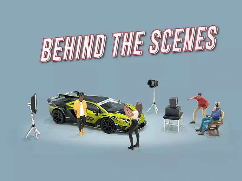 behind-scenes-7-piece-4-people-3-accessories-diecast-figures-s "Behind The Scenes" 7 piece (4 People 3 Accessories) Diecast Figures S