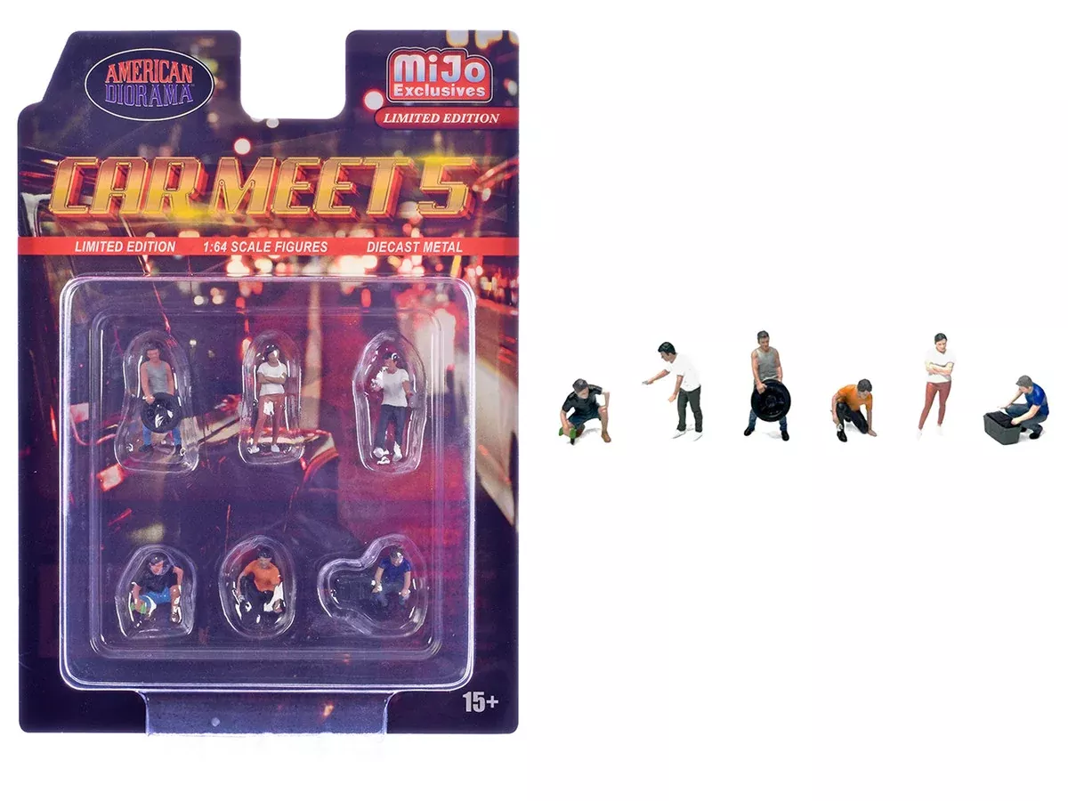 car-meet-5-6-piece-diecast-figure-set-limited-edition-1-64-scale "Car Meet 5" 6 piece Diecast Figure Set Limited Edition for 1/64 Scale