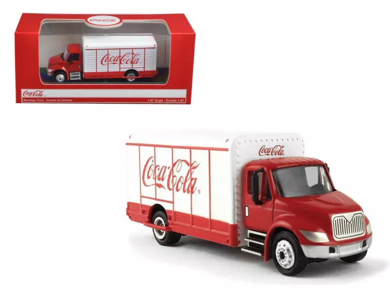 coca-cola-beverage-truck-red-white-1-87-diecast-model-by-motorci "Coca-Cola" Beverage Truck Red and White 1/87 Diecast Model by Motorci