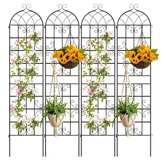 Costway 4 Pack 86" x 20" Metal Garden Trellis Heavy-Duty Plant Support