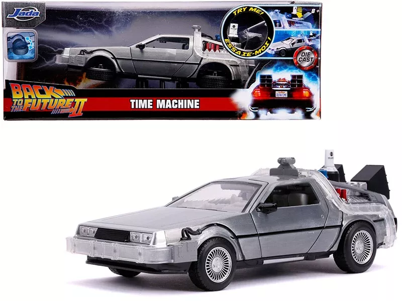 delorean-brushed-metal-time-machine-with-lights-flying-version-back DeLorean Brushed Metal Time Machine with Lights (Flying Version) "Back