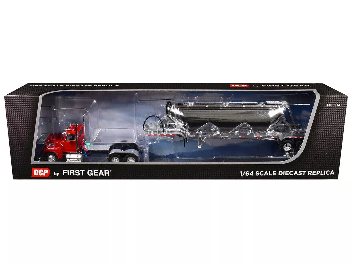 ford-ltl-9000-day-cab-with-heil-pneumatic-tank-trailer-heil-red-1-64-d Ford LTL 9000 Day Cab with Heil Pneumatic Tank Trailer Heil Red 1/64 D