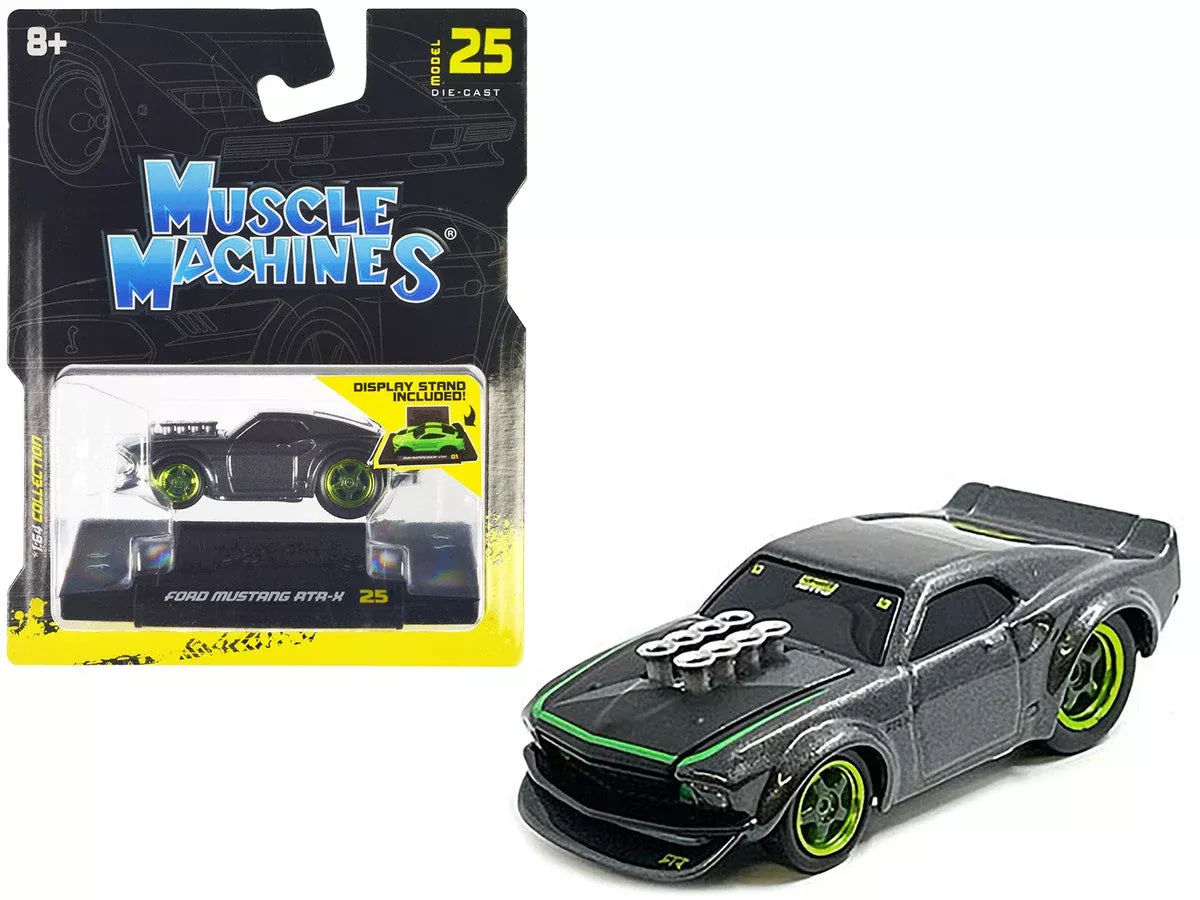 ford-mustang-rtr-x-gray-metallic-1-64-diecast-model-car-by-muscle-mach Ford Mustang RTR-X Gray Metallic 1/64 Diecast Model Car by Muscle Mach