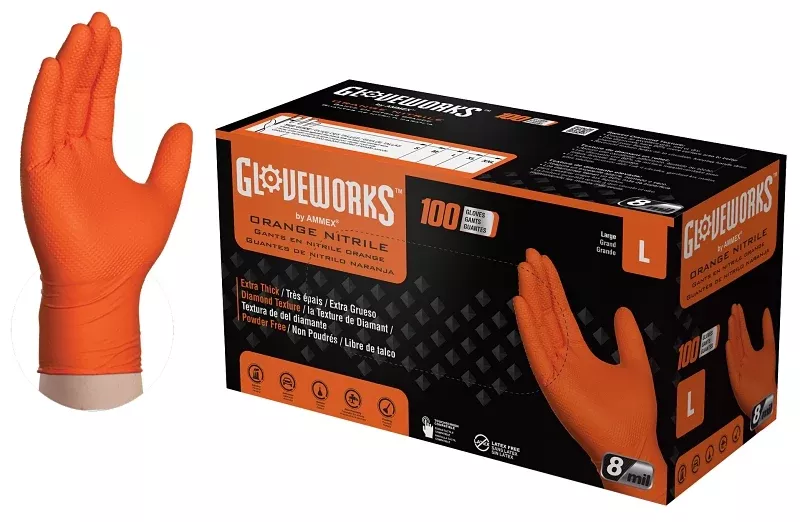 gloveworks-gwon46100-heavy-duty-disposable-gloves-l-nitrile-powder Gloveworks GWON46100 Heavy-Duty Disposable Gloves, L, Nitrile, Powder-