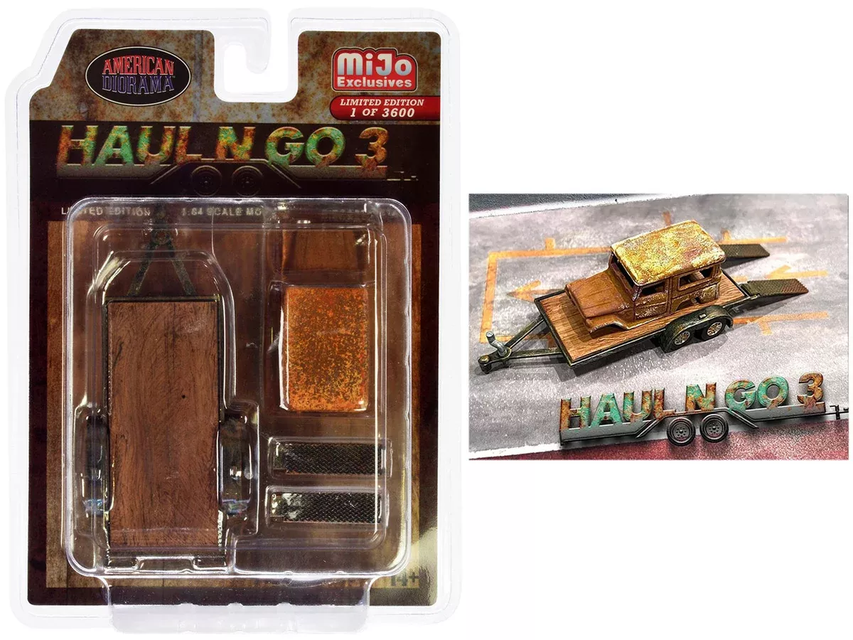haul-n-go-3-4-piece-diecast-model-set-1-flatbed-trailer-1-abandoned "Haul N Go 3" 4 piece Diecast Model Set (1 Flatbed Trailer 1 Abandoned