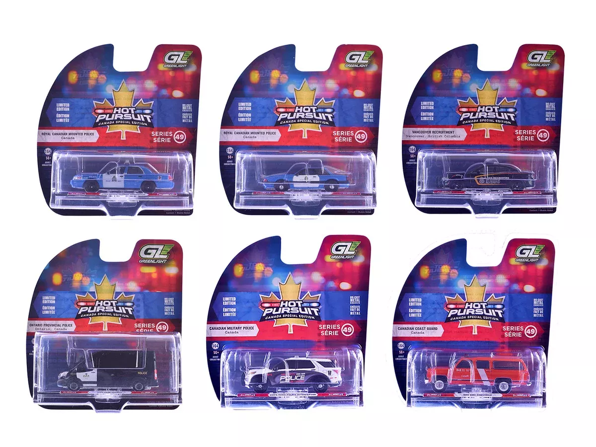 hot-pursuit-canada-special-edition-set-6-police-cars-1-64-dieca "Hot Pursuit - Canada Special Edition" Set of 6 Police Cars 1/64 Dieca